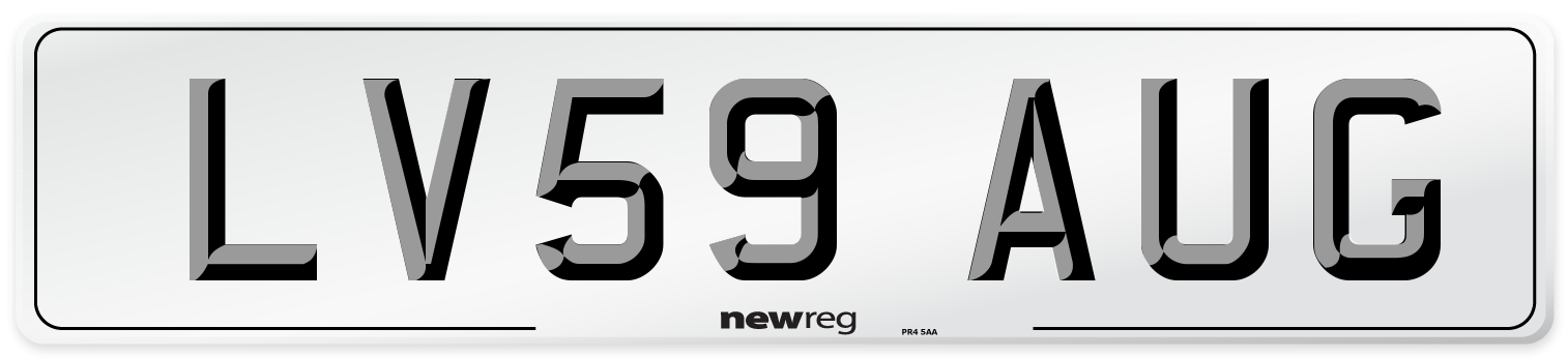 LV59 AUG Number Plate from New Reg